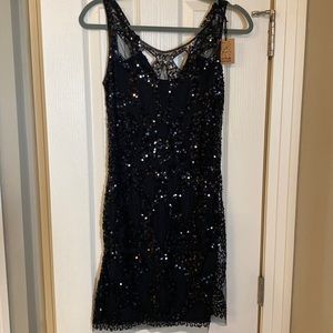 Black sequin mini dress size small